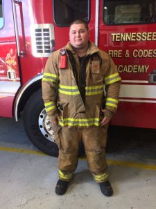 Jacob Parker of the DeKalb County Fire Department graduated from the Tennessee Fire Service and Codes Enforcement Training Academy's Live Burn Firefighter I class