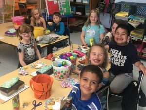 First graders enjoying an Easter Party Thursday at Smithville Elementary School