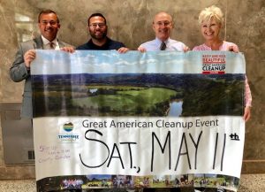 DeKalb County to Participate in Great American Cleanup Day: Sheriff Patrick Ray, Smithville Mayor Josh Miller. County Mayor Tim Stribling, and Chamber Director Suzanne Williams