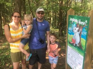 The Leonard family were among the first in June to take a stroll on the updated Story Book Trail at Edgar Evins State Park on National Trails Day. Pictured Nicole, Olivia, Bernard and Gavin Leonard.