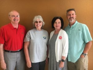 County Mayor Tim Stribling, DeKalb Drug Prevention Coalition Coordinator Lisa Cripps, and Tommy and Suzanne Angel, Regional Overdose Prevention Specialists for the State of Tennessee Region 3 North.