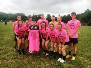 Cameron Miller and a few of his soccer friends during a benefit invitational tournament held for him Saturday at Northside Elementary School to raise money for Cameron who is fighting leukemia and searching for a donor.