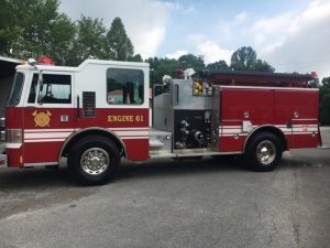 This 1992 Pierce model fire truck is located at the Cookeville Highway Fire Station