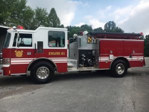 This 1992 Pierce model fire truck is located at the Cookeville Highway Fire Station