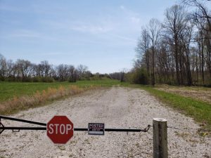 Photo shows current access road in industrial park