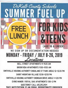 DeKalb School Nutrition Department to Offer Mobile Free Lunches in July