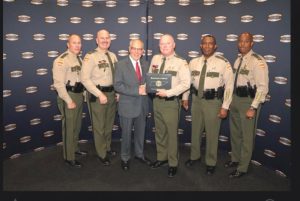 THP Sergeant Charlie Caplinger of Smithville has been promoted to the rank of Lieutenant in the THP Nashville District Special Programs Unit. Pictured: THP Captain Anthony Griffin, Lieutenant Colonel James Hutcherson, Tennessee Department of Safety Commissioner Jeff Long, Lieutenant Charlie Caplinger, Colonel Dereck Stewart, and Major Terrell Johnson