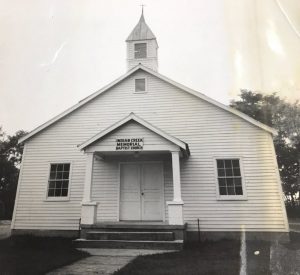 Indian Creek Memorial Baptist Church as rebuilt and dedicated in 1949.