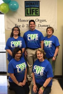 County Clerk James L. (Jimmy) Poss with staff: Standing Tammie Pack, Jimmy Poss, and Nancy Young. In front: Kyra Walker and Judy Miller McGee