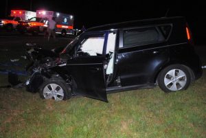 2016 Kia Soul driven by 37 year old Margaret Pedigo of McMinnville was traveling south on Highway 56 and did not have the headlights on at the time.