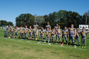 Junior Pro Football Junior Tigers recognized during Homecoming Saturday: left to right Carson Davis, Aiden Summers, Kaleb Hadley, Wesley Bryant, Elijah Leichtfuss, Rocky Cantrell, Jr., Jackson Lattimore Austin Wood, Elijah Gingerich, Adam Hicks, Collin Hale, Hunter Locklear, J.W. Redmon, Brody Blaylock, Hunter Harville, Tucker Glenn, and Chris Pospishel. Coaches (no particular order) Patrick Hatch, Justin Braswell, and Chris Davis