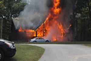 A fire Wednesday afternoon destroyed a home at 2045 Coconut Ridge Road (Photo provided to WJLE as a courtesy of Angie Meadows)