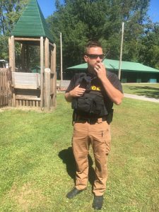 Smithville Police Lieutenant Detective Matt Holmes at Green Brook Park