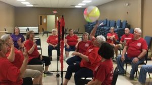 DeKalb Seniors will compete Monday in Chair Volleyball at the Tennessee Senior Olympics District competition in Crossville. The seniors shown here got in a little practice Friday at the Senior Center in Smithville