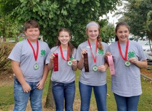 Bryson Arnold, Cali Agee, Olivia Gilley, and Laura Magness placed 2nd at the Central Region Poultry Judging Contest.