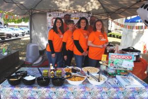 2019 Habitat Chili Cook-Off and Bake Sale: MTNG-Take A Chance Chili?” from Middle Tennessee Natural Gas wins the Best Decorated Booth Award. Dana London, Greg Vinson, April Gray, Brenda Gay, Cliff Swoape, Rachel Merriman.