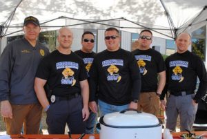 2019 Habitat Chili Cook-Off and Bake Sale: “Pick It or Ticket” from Smithville Police Department took Top Chili Honors. Chief Mark Collins, Officer Will Judkins, Chaplain Dwayne Cornelius, Officer Brandon Donnell, Detective James Cornelius, and Sergeant Lance Dillard.