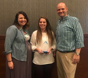 Stacie McDonald is the NHC Smithville CNA of the Year. (L to R: Molly Merriman-Director of Nursing, Stacie McDonald-NHC Smithville CNA of the Year, Clint Hall-Administrator)