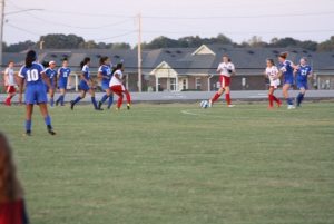 DeKalb Middle School Lady Saints will advance to the Championship game in Middle School Soccer after defeating Macon County 2-1 Tuesday at Lafayette. The team will play for the Championship Thursday at 7:00 pm against Overton County at Prescott Middle School.