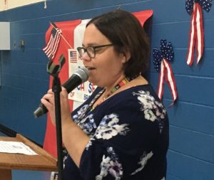 Adrienne McCormick reads“Veterans Day” poem by Cheryl Dyson: