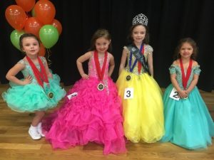 The 2019 Smithville Business and Professional Women’s Club Tiny Autumn Miss: 3rd runner-up Nevaeh Renea Anderson, 1st runner-up Caroline Jewell Estes, Queen Shaniya Bates, and 2nd runner-up Alayna Hendrixson