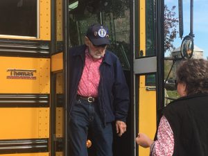 Joe Stone who served in the US Air Force during the Vietnam era was among those veteran honorees who took a bus ride courtesy of the DeKalb County School Transportation Department from the First Baptist Church Life Enrichment Center to the Public Square for the laying of a wreath following Monday’s Veterans Day observance