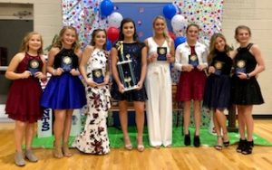 Cheer Awards: Best Attitude- Caroline Crook, Best Dance-Deanna Agee, Best Jumps-Lily McDerman, MVC-Elaina Turner, Leadership Award-Ally Fuller, Most Improved-Yvette Chivers, Best Stunts- Annabella Dakas, and Most Spirit- Macy Anderson