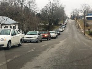 Mobile Food Pantry Saturday:, October 14. Cars will begin lining up on South College Street across from the Smithville Cumberland Presbyterian Church several hours ahead of schedule and by the time the food drive begins, the line of vehicles will stretch all the way to near Green Brook Park.