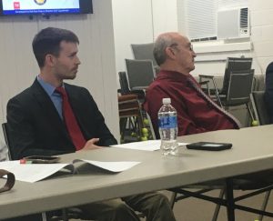 Members of the jail committee include County Commissioner Matt Adcock (left) and County Mayor Tim Stribling