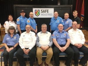2019 SAFE Industries Training Achievement Awards for 75% training attendance presented during Saturday night’s annual awards dinner of the DeKalb County Volunteer Fire Department: Seated left to right: Sanda Caffee, Michael Lawrence, Blake Cantrell, Cody Wagner, and Anthony Boyd. Standing left to right: Kristie Johnson, Andrew Harvey, Bill Brown, Calvin Tramel, Jody Lattimore, and Steven Lawrence.