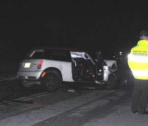 A Saturday night crash on Cookeville Highway near the DeKalb/Putnam County line claimed the life 20 year old Samuel Dewayne Wright who was traveling south on Highway 56 in this 2006 Mini Cooper (WJLE photo)
