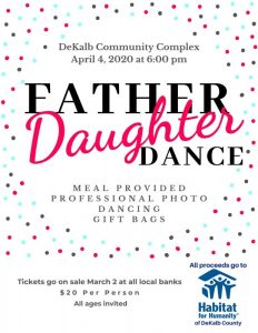 Father-Daughter Dance to be held in support of Habitat for Humanity