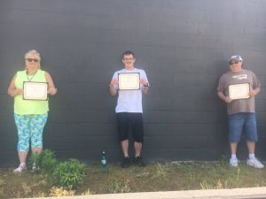 A drive through celebration was held Thursday afternoon for five participants of the DeKalb County Recovery Court Program who have graduated and are on the path to sober living. Each of the graduates (pictured here) Marina Cornette, Joshua Baxter, and Jerry Cantrell, received a certificate from General Sessions and Juvenile Court Judge Bratten Cook, II in recognition for their accomplishments.