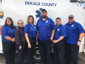 WJLE recognizes DeKalb EMS Staff during EMS Week May 17-23: B-SHIFT on duty Wednesday: Pictured Kristie Johnson-EMTPCCICDA, Michelle Haggard-AEMT, Misty Green-AEMT, Justin Thompson-AEMT, Houston Austin-EMT-PCC/IC, and Tim Briggs-EMT-P