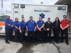 WJLE recognizes DeKalb EMS Staff during EMS Week May 17-23: C-SHIFT on duty Thursday: Pictured Daniel Summers-EMT-P, Racheal Checci- AEMT, John Hurd-EMT-PCC, Trent Phipps-EMT-P, Clayton Anstis-EMT-PCC, John Partridge-AEMT, EMS Student Joyce Silva, and Matthew Terrell-AEMT