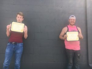 A drive through celebration was held Thursday afternoon for five participants of the DeKalb County Recovery Court Program who have graduated and are on the path to sober living. Each of the graduates (pictured here) Seth Harris and Bradley Mullican received a certificate from General Sessions and Juvenile Court Judge Bratten Cook, II in recognition for their accomplishments.