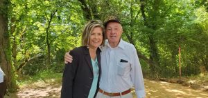 State Rep. Terri Lynn Weaver with WWII veteran/Bronze Star Recipient Mr. Preston Fritts of Alexandria at Alexandria Flag Day Celebration