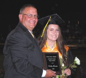 Holly Evans receives White Rose Award from DCHS Principal Randy Jennings