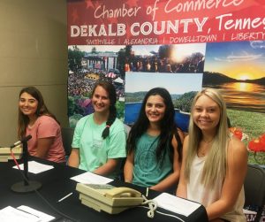 DCHS students Brooke Farmer, Kenzie France, Mya Ruch, and Emme Colwell ready to take pledges at WJLE Radiothon for Class of 2020 Project Graduation