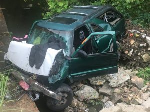 A 29 year old man was seriously injured Wednesday evening when his 1999 Chevy Blazer plunged off a bridge embankment and crashed into a creek bed on Dry Creek Road near the Highway 70 (West Broad Street) intersection.