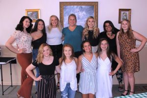 DCHS Basketball Cheerleaders and Coaches at Awards Dinner (some members absent)