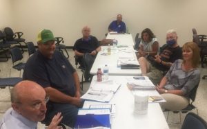 County Budget Committee to be Expanded From Five to Seven Members in October : Pictured Left to Right: County Mayor Tim Stribling, Budget Committee Chairman Jeff Barnes, Dr. Scott Little, EMS Director Hoyte Hale (not a member of the committee), Anita Puckett, Jerry Adcock, and Sabrina Farler.