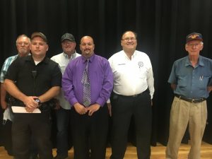 Constables left to right: Waylon Kyle (1st district), Travis Bryant (3rd district) Jason Brown (6th district), Darrell Johnson (2nd district), Mark Milam (5th district), and Paul Cantrell (4th district). 7th district Constable Johnny King absent