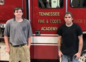 Two members, Patrick Colwell and Jordan Lader of the DeKalb County Fire Department graduated from the Tennessee Fire Service and Codes Enforcement Training Academy’s Live Burn Firefighter I class held Saturday and Sunday, September 12 and 13.