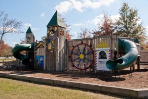 Existing Playground at Greenbrrook Part was built in 1997. The city is seeking grant funds through the Blue Cross Blue Shield Healthy Places Foundation to replace the playground with a new one