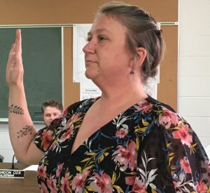 Smithville Alderman Jessica Higgins took the oath of office from City Attorney Vester Parsley in September to begin her four year term on the City Council.