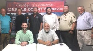 WJLE’s Fearless Forecasters pick winners in college football on Thursdays at 4:30 p.m. Seated left to right: Grant James and Scott Brown. Standing left to right, Ricky Atnip, Darrell Gill, Jared Davis, Will Graham, Special guest Brad Halfacre, and John Pryor. Not pictured: Chad Kirby, Scott Goodwin, Dewain Hendrixson, and Jeff James. Listen each week on WJLE.