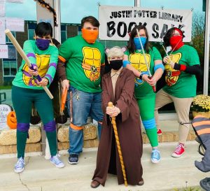 “2020 Boo Bash Best Costumes” : Tied for 2nd Place – Justin Potter Library’s “Mutant Ninja Turtles”