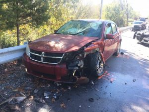 41 year old Brian E. Clark of Smithville lost his life in a two car crash Thursday morning on Dale Ridge Road (Highway 96) near Jones Lane. He was driving a yellow 2003 Toyota Celica south when he crossed into the oncoming lane while negotiating a right curve and struck a northbound maroon 2010 Dodge Avenger (shown here) driven by 33 year old Echo M. Hicks of Sparta. 38 year old Virgil Willis of Brush Creek was a passenger with Hicks.