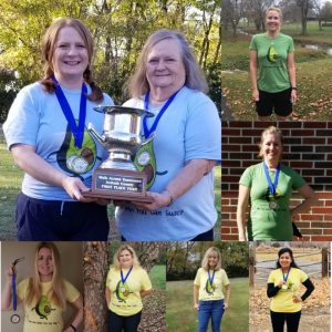 The Wholly Walkamolies were the first place team with 1355 miles. Pictured are: Kim Cabral, Marilyn Cabral, Kristen Kulkam, Dawn West, Jenny Evans, Trish Cabral, Sharon Garcia, and Angie Vettraino